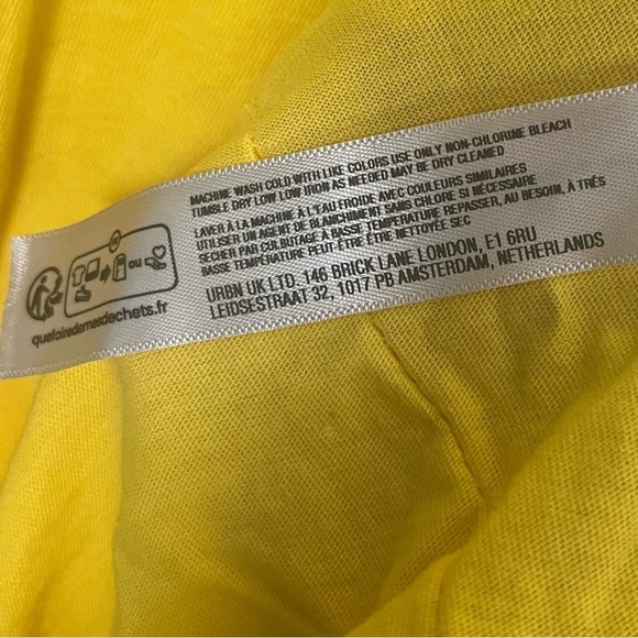 FREE PEOPLE beach Carta Tee Shirt Midi - Yellow size XS - Picture 5 of 7